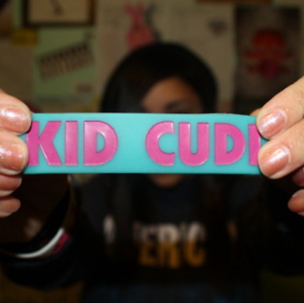 KID CUDI Bracelet Concert Wide Vtg Retired Music Festival Jewelry Teal Purple